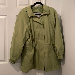 Lime Green Rain jacket Super cute with hood!
